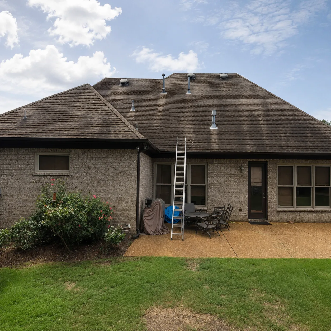 Roof before washing